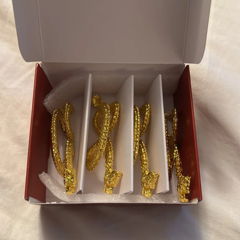 Williams Sonoma Lunar Dragon Name Card Place Card Holders, Set of 4